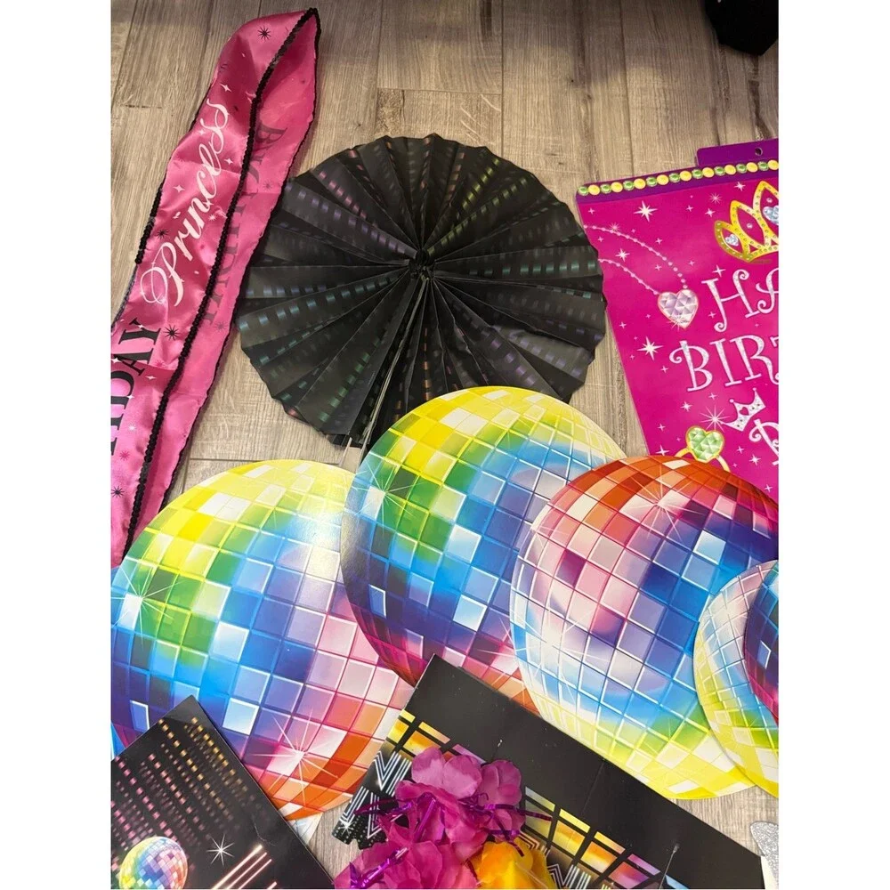 Party decor bundle Birthday Princess Multi-Color Party Decorations Set retro